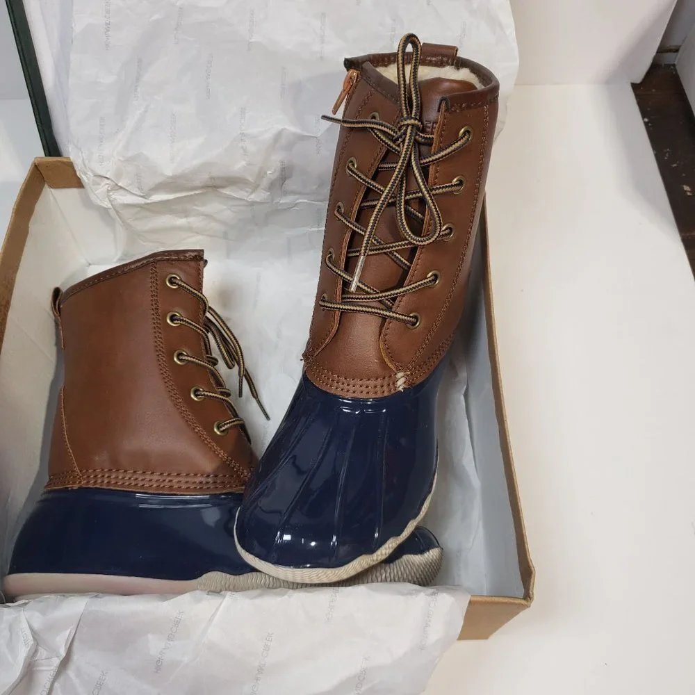 New HIGHLAND‎ CREEK GIRLS ALEX RAIN BOOT - BROWN Size 5